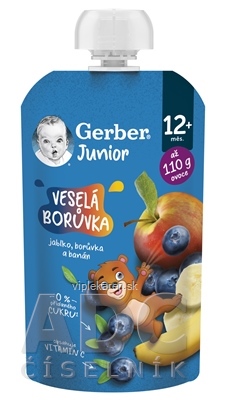 Gerber Junior Kapsička VESELÁ ČUČORIEDKA ovocná desiata (od ukonč. 12. mesiaca) 1x110 g Gerber Junior Kapsička VESELÁ ČUČORIEDKA ovocná desiata (od ukonč. 12. mesiaca) 1x110 g – Obrázok 1