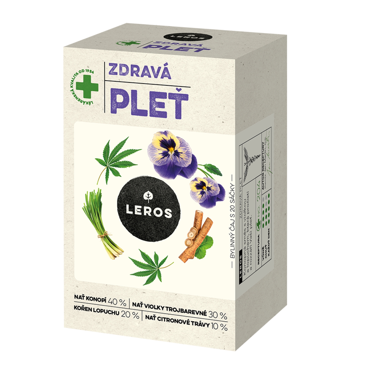 LEROS ZDRAVÁ PLEŤ bylinný čaj 20 x 1,5 g