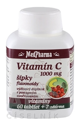 MedPharma VITAMÍN C 1000 mg so šípkami tbl (s postupným uvoľňovaním) (60+7 zadarmo) 1x67 ks MedPharma VITAMÍN C 1000 mg so šípkami tbl (s postupným uvoľňovaním) (60+7 zadarmo) 1x67 ks – Obrázok 1