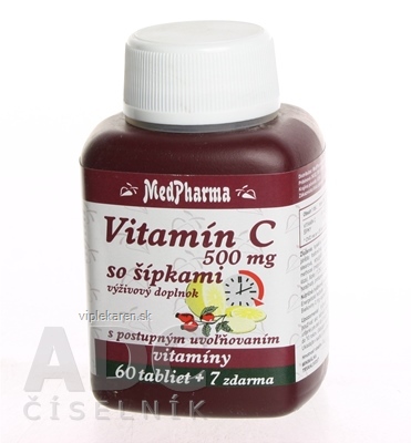 MedPharma VITAMÍN C 500MG so šípkami tbl (s postupným uvoľňovaním) 60+7 zadarmo (67 ks) MedPharma VITAMÍN C 500MG so šípkami tbl (s postupným uvoľňovaním) 60+7 zadarmo (67 ks) – Obrázok 1
