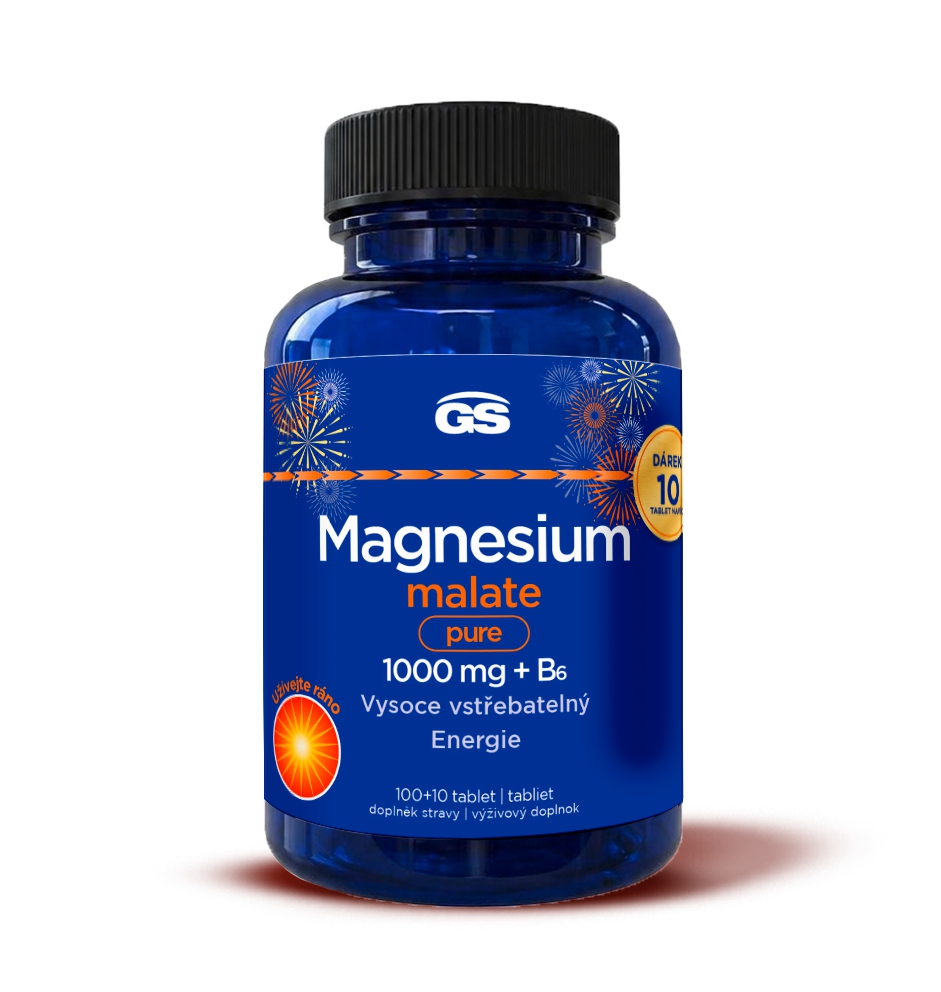 8595693302521 GS Magnesium Malate Pure 1000 mg + B6 darčekové balenie 110 tabliet – Obrázok 1