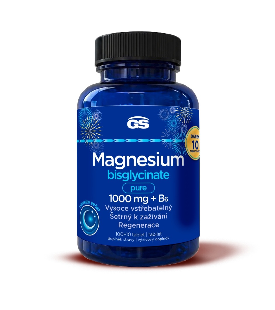 8595693302538 GS Magnesium bisglycinate pure 1000 mg + B6 110 tabliet – Obrázok 1