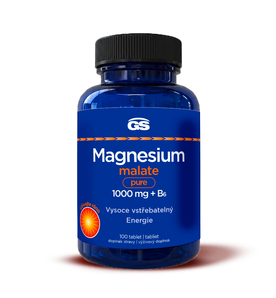 8595693302637 GS Magnesium Malate Pure 1000 mg + B6 100 tabliet – Obrázok 1