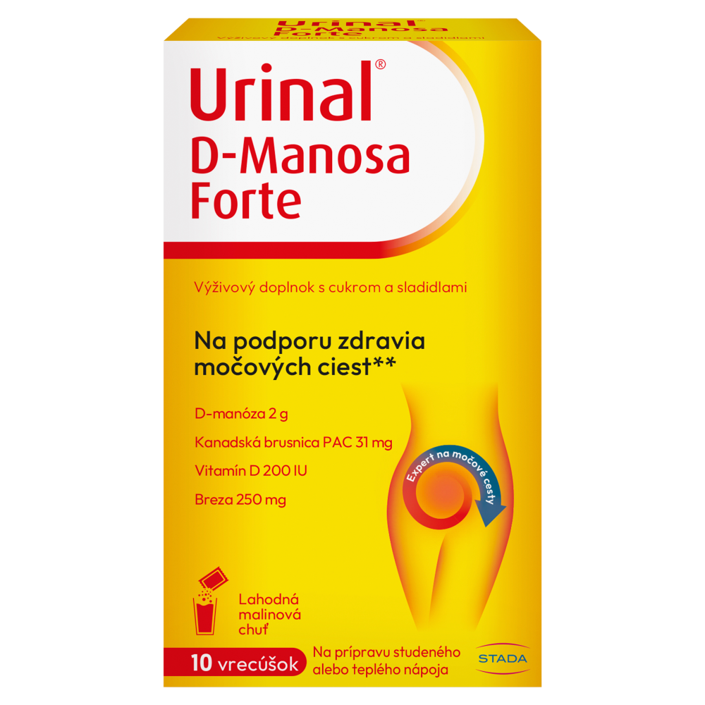 8596024030304_Stada_Urinal_D_manosa_Forte_výživový_doplnok_s_cukrom_a_sladidlami_10_vrecúšok_40_0_g_T1 Urinal D-Manosa Forte 10 vrecúšok – Obrázok 1