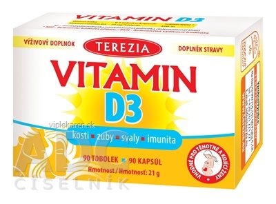 TEREZIA VITAMÍN D3 1000 IU cps 1x90 ks TEREZIA VITAMÍN D3 1000 IU 90 kapsúl – Obrázok 1