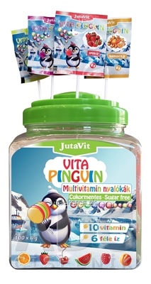 JutaVit VITA PINGVIN Multivitamin lízanky, bez cukru so sladidlami 1x100 ks