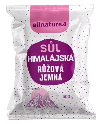 Allnature HIMALAJSKÁ SOĽ ružová jemná (inov.2026) 1x500 g Allnature HIMALAJSKÁ SOĽ ružová jemná (inov.2026) 1x500 g – Obrázok 1