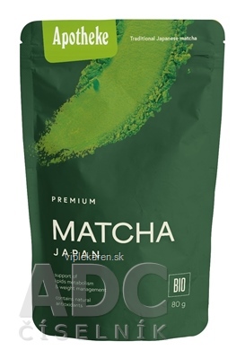 APOTHEKE MATCHA JAPAN BIO prášok, zelený čaj 1x80 g APOTHEKE MATCHA JAPAN BIO prášok, zelený čaj 80 g – Obrázok 1