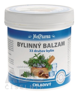MedPharma BYLINNÝ BALZAM chladivý extrak z 33 druhov bylín, 1x250 ml MedPharma Bylinný balzam chladivý 250 ml – Obrázok 1