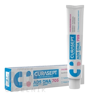 CURASEPT ADS DNA 705 zubná pasta s chlórhexidínom 0,05% 1x75 ml
