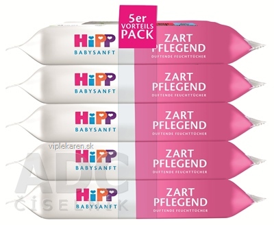 HiPP BABYSANFT ZART PFLEGEND Vlhčené obrúsky s bio mandľovým olejom, jemná starostlivosť 5x48 ks