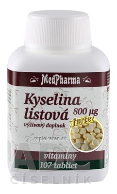 MedPharma KYSELINA LISTOVÁ 800 µg forte tbl 1x107 ks MedPharma KYSELINA LISTOVÁ 800 µg forte tbl 1x107 ks – Obrázok 1
