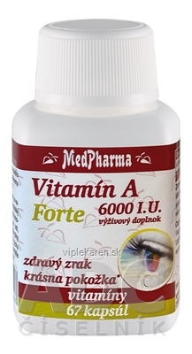 MedPharma Vitamín A 6000 I.U. Forte cps 1x67 ks MedPharma Vitamín A 6000 I.U. Forte cps 1x67 ks – Obrázok 1