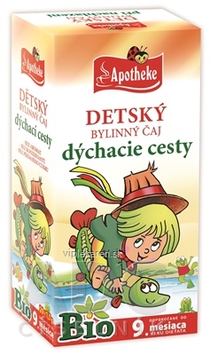 APOTHEKE BIO DETSKÝ BYLINNÝ ČAJ DÝCHACIE CESTY nálevové vrecká (od ukončeného 9. mesiaca) 20x1,5 g (30 g) APOTHEKE BIO DETSKÝ BYLINNÝ ČAJ DÝCHACIE CESTY 20x1,5 g – Obrázok 1