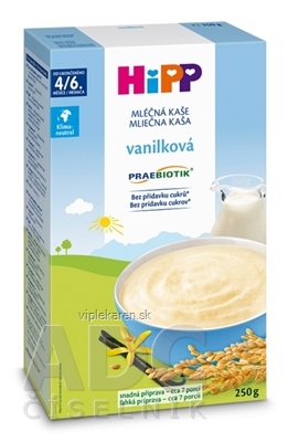 HiPP Mliečna prvá KAŠA PRAEBIOTIK vanilková (od ukonč. 4/6. mesiaca) 1x250 g