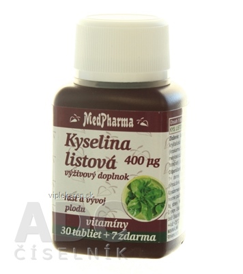 MedPharma KYSELINA LISTOVÁ 400 mcg tbl 30+7 zadarmo (37 ks) MedPharma KYSELINA LISTOVÁ 400 mcg tbl 30+7 zadarmo (37 ks) – Obrázok 1