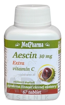 MedPharma Aescin 30 mg Extra vitamín C tbl 1x67 ks MedPharma Aescin 30 mg Extra vitamín C tbl 1x67 ks – Obrázok 1