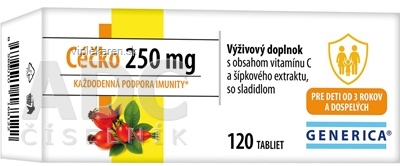 GENERICA Céčko 250 mg tbl 1x120 ks GENERICA Céčko 250 mg tbl 1x120 ks – Obrázok 1