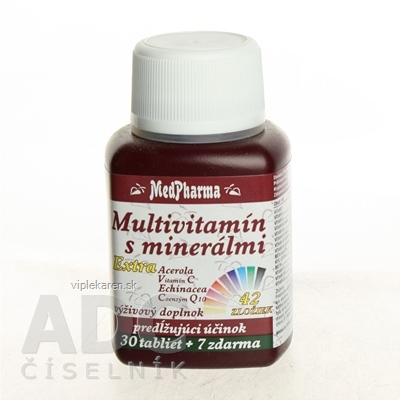 MedPharma MULTIVITAMIN S MINERÁL. EXTRA 42 ZLOŽIEK tbl 30+7 zadarmo (37 ks) MedPharma MULTIVITAMIN S MINERÁL. EXTRA 42 ZLOŽIEK tbl 30+7 zadarmo (37 ks) – Obrázok 1