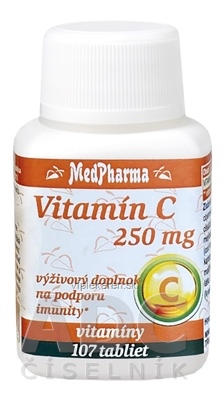 MedPharma Vitamín C 250 mg tbl 1x107 ks MedPharma Vitamín C 250 mg tbl 1x107 ks – Obrázok 1