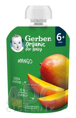 Gerber Organic Kapsička Mango bio ovocná desiata (od ukonč. 6. mesiaca) 1x90 g Gerber Organic Kapsička Mango bio ovocná desiata (od ukonč. 6. mesiaca) 1x90 g – Obrázok 1