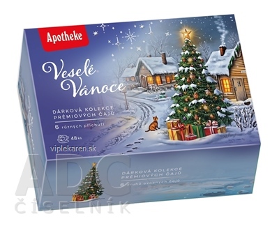 APOTHEKE KOLEKCIA Veselé Vianoce - prémiové čaje ovocné a bylinné čaje (6 druhov) v nálevových vreckách 1x48 ks APOTHEKE KOLEKCIA Veselé Vianoce - prémiové ovocné a bylinné čaje 48 ks – Obrázok 1