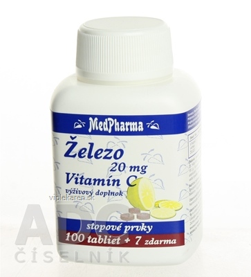 MedPharma ŽELEZO 20MG + Vit. C tbl 100+7 zadarmo (107 ks) MedPharma ŽELEZO 20MG + Vit. C tbl 100+7 zadarmo (107 ks) – Obrázok 1