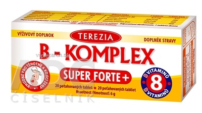 TEREZIA B-KOMPLEX SUPER FORTE+ tbl 1x20 ks TEREZIA B-KOMPLEX SUPER FORTE+ 20 tabliet – Obrázok 1