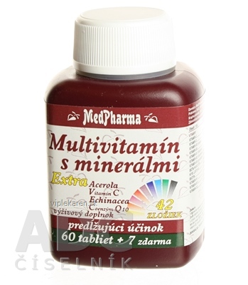 MedPharma MULTIVITAMIN S MINERÁL. EXTRA 42 ZLOŽIEK tbl 60+7 zadarmo (67 ks) MedPharma MULTIVITAMIN S MINERÁL. EXTRA 42 ZLOŽIEK tbl 60+7 zadarmo (67 ks) – Obrázok 1