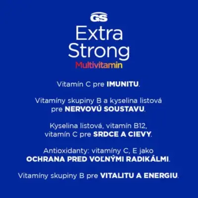 GS Extra Strong Multivitamin, príchuť pomaranč 25 šumivých tabliet – Obrázok 3