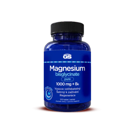 GS-Magnesium-bisglycinate-pure-1000-mg-B6-100-tabliet-460x460 GS Magnesium Bisglycinate Pure 1000 mg + B6 100 tabliet – Obrázok 1
