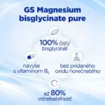GS Magnesium Bisglycinate Pure 1000 mg + B6 100 tabliet – Obrázok 3