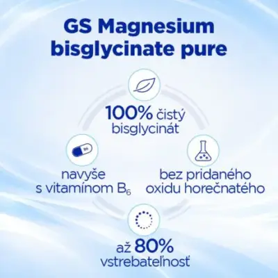GS Magnesium Bisglycinate Pure 1000 mg + B6 100 tabliet – Obrázok 3