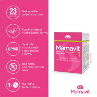 GS Mamavit 1 Plánovanie a 1. trimester 90 tabliet – Obrázok 2