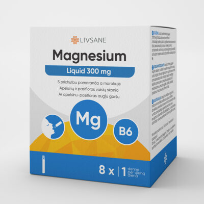 LIVSANE Tekuté Magnézium 300 + vitamín B6 ampulky 8 x 30 ml