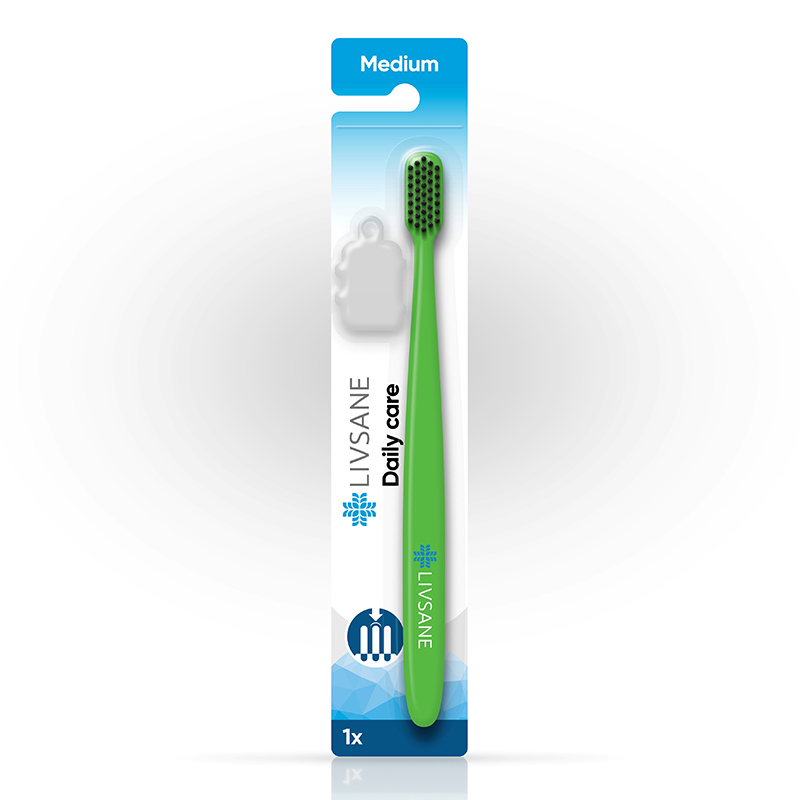 O0062407 LIVSANE Zubná kefka Daily care Medium 1 ks – Obrázok 1