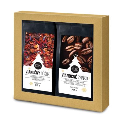 FYTO Darčeková kazeta - sypaný čaj Vianočný dúšok 70 g + zrnková káva Vianočné zrnko 70 g