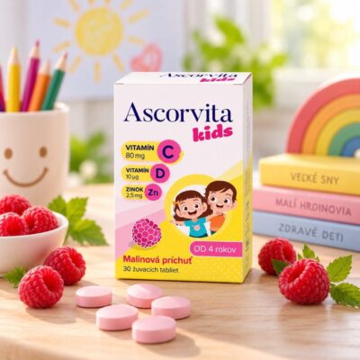 ASCORVITA Kids žuvacie tablety, malinová príchuť 30 ks – Obrázok 2