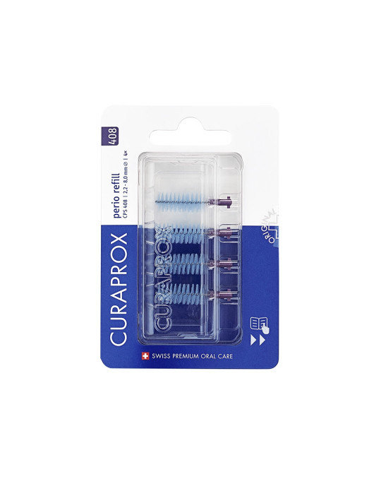 medzizubne-kefky-cps-408-perio CURAPROX CPS 408 perio refill tmavofialová medzizubné kefky 4 ks – Obrázok 1
