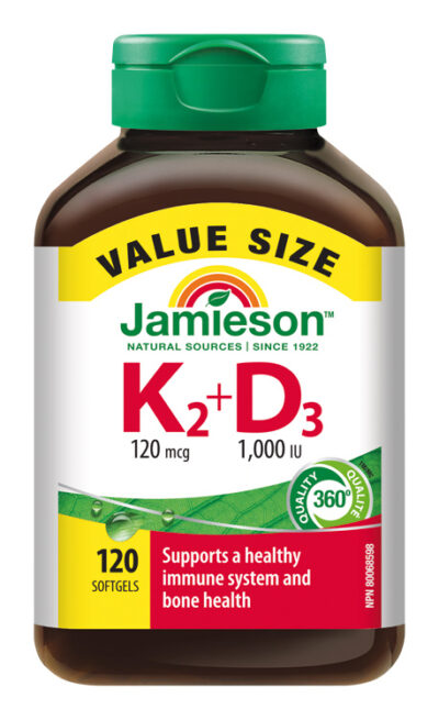 Jamieson Vitamíny K2 + D3 120 kapsúl