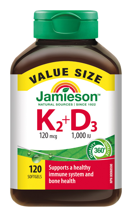 Jamieson Vitamíny K2 + D3 120 kapsúl