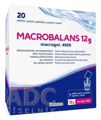 Vitabalans MACROBALANS 12 g macrogol. 4000 prášok 20 vrecúšok