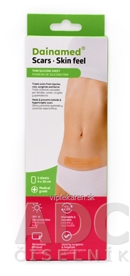 Dainamed Scars Skin Feel tenká silikónová náplasť na jazvy, 4x30 cm, 1x5 ks