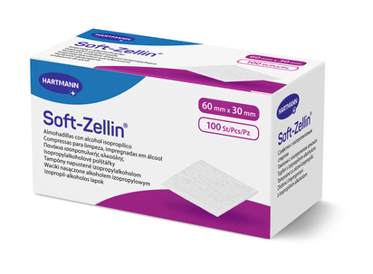 83840_4K Soft-Zellin tampón impregnovaný alkoholom 60 mm x 30 mm 100 ks – Obrázok 1