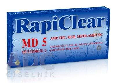 RapiClear MD 5 (MULTIDRUG 5) IVD, test drogový na samodiagnostiku 1x1 ks RapiClear MD 5 (MULTIDRUG 5) IVD, test drogový na samodiagnostiku 1x1 ks – Obrázok 1