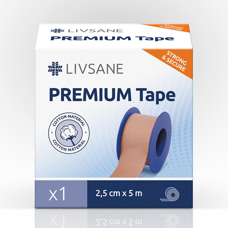 Z0039987 LIVSANE Fixačná páska PREMIUM 2,5 cm x 5 m 1 ks – Obrázok 1