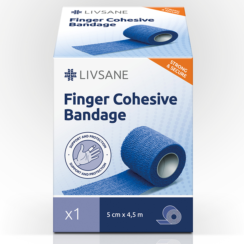 Z0040005 LIVSANE Kohezívne fixačné ovínadlo na prsty 5 cm x 4,5 m 1 ks – Obrázok 1