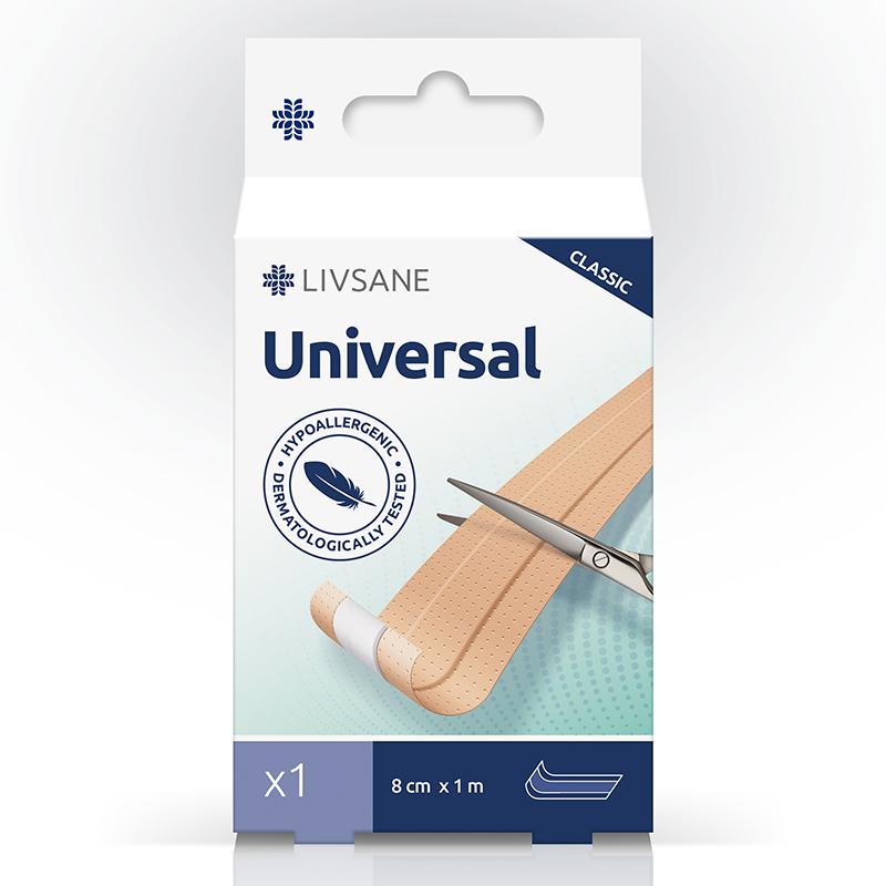 Z0040008 LIVSANE Univerzálna náplasť CLASSIC 8 cm x 1 m 1 ks – Obrázok 1
