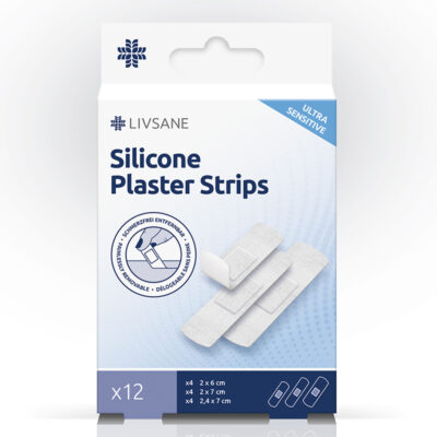 LIVSANE Silikónové náplasti ULTRA SENSITIVE na citlivú pokožku, 3 rozmery 12 ks