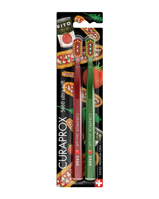 cs-5460-pizza-edicia CURAPROX CS 5460 ultrasoft Pizza edícia zubná kefka 2 ks – Obrázok 1